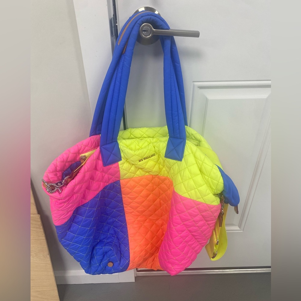 MZ Wallace Neon Patchwork Large Metro Tote Deluxe